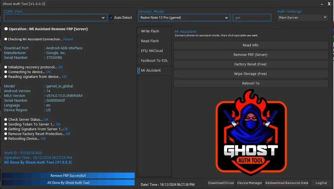 Ghost Auth Tool [ Auth Flash / EFS / Mi Cloud / FDL / FRP ] Any Quantity [Existing Users Only