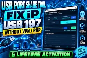 USB Port Share Tool Fix IP Remotely Work – USB 197 Without VPN RDP | LifeTime Activation